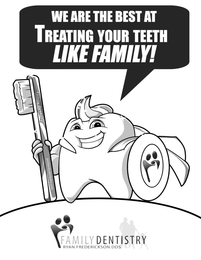 Tooth Mascot Coloring Page